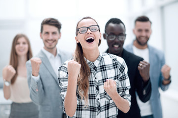 portrait of a multinational business team in a modern office