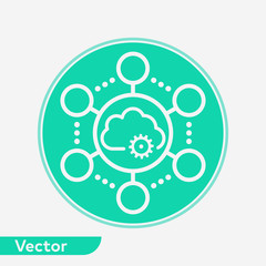 Cloud network vector icon sign symbol