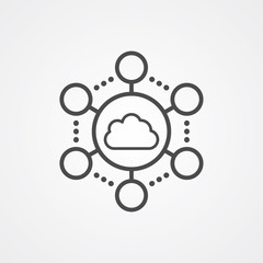Cloud network vector icon sign symbol