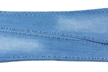 two long blue jeans, isolated