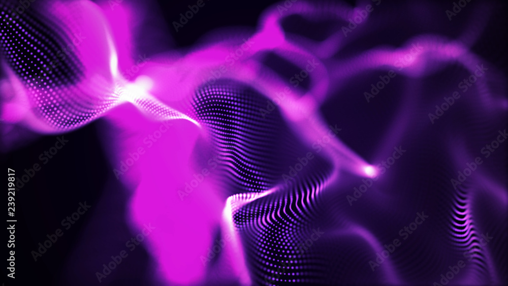 Poster abstract background of data flow. dust particles.futuristic technology element. 3d rendering.