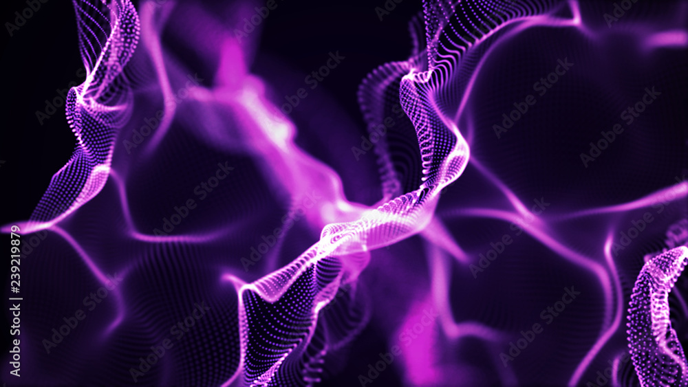 Poster abstract background of data flow. dust particles.futuristic technology element. 3d rendering.