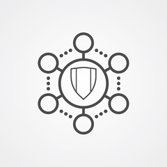 Network protection vector icon sign symbol