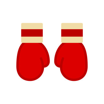 Boxing glove. Boxing glove is red colour. Vector illustration. EPS 10. Sport.