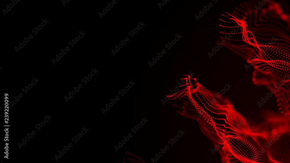 Poster abstract background of data flow. dust particles.futuristic technology element. 3d rendering.