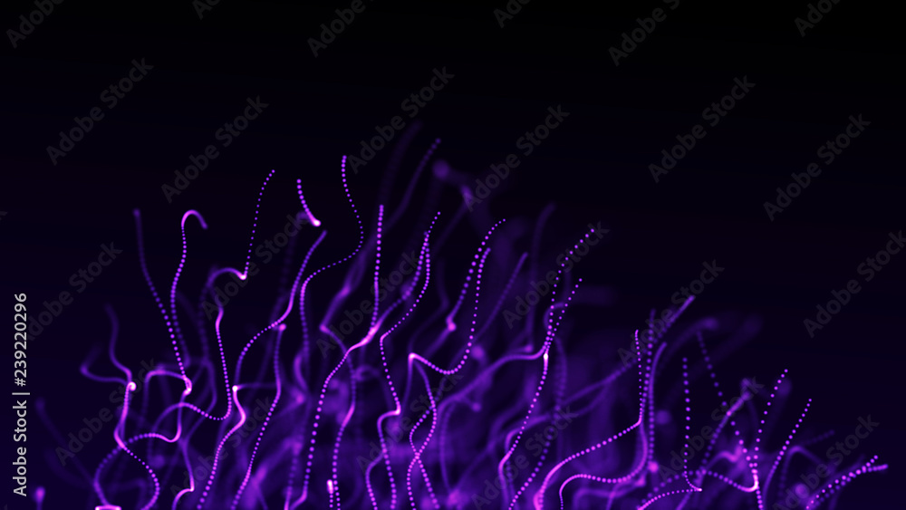 Poster abstract background of data flow. dust particles.futuristic technology element. 3d rendering.