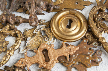 Mix of furniture old vintage retro hardware