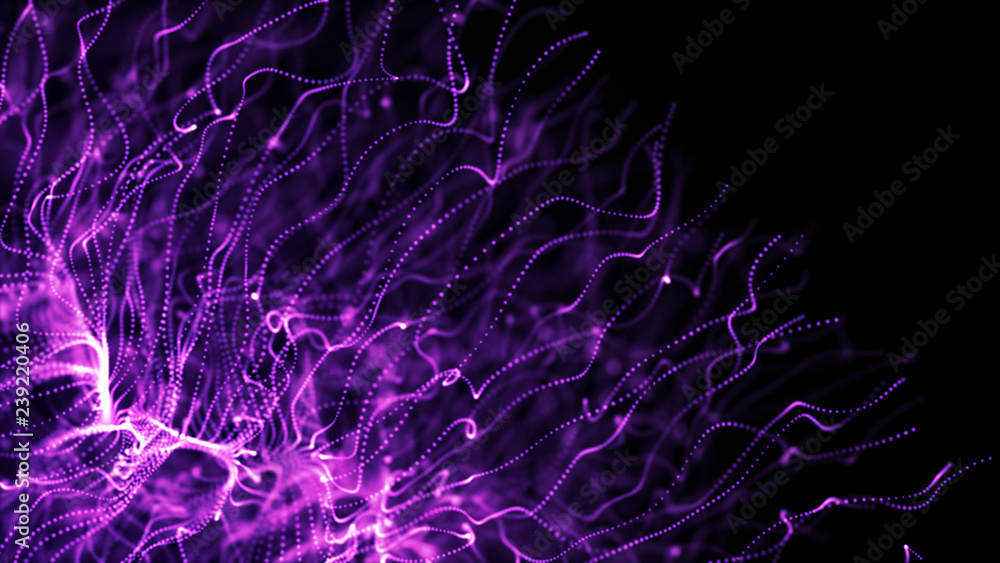 Poster abstract background of data flow. dust particles.futuristic technology element. 3d rendering.