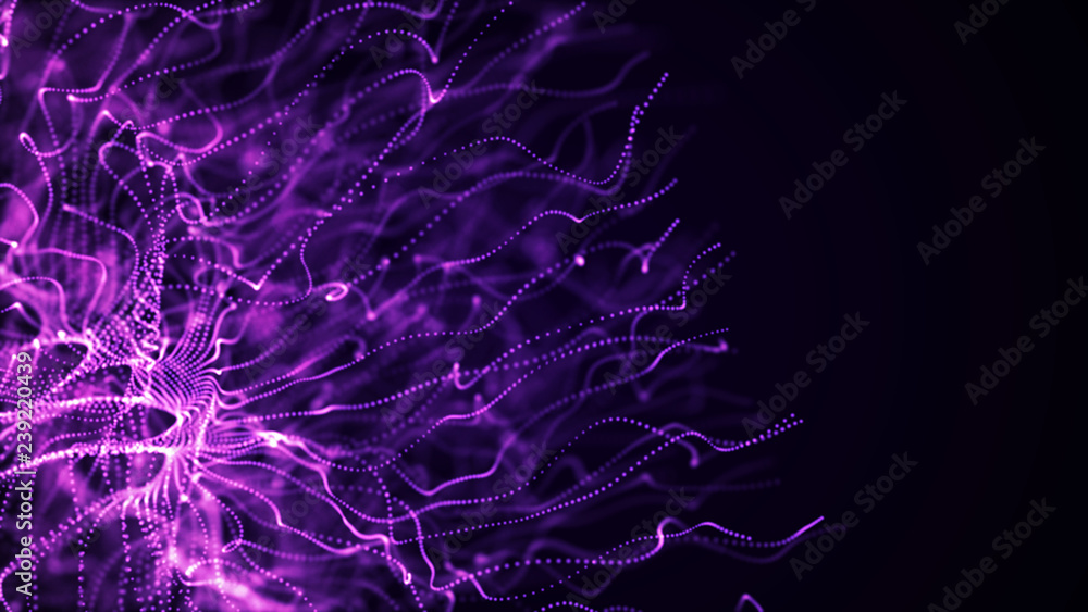 Poster abstract background of data flow. dust particles.futuristic technology element. 3d rendering.