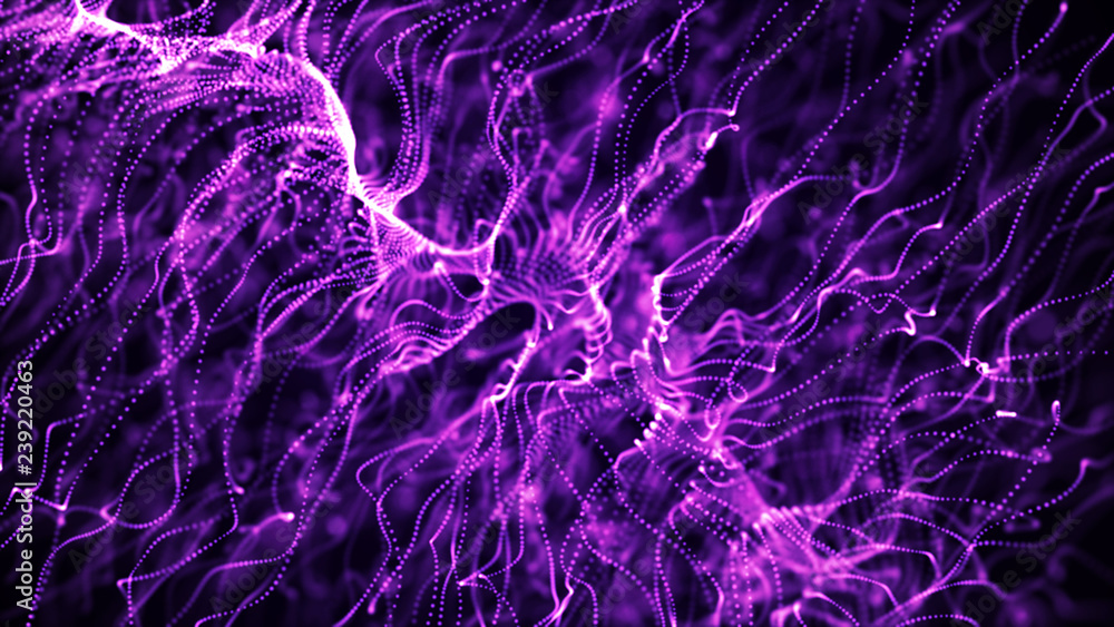 Poster abstract background of data flow. dust particles.futuristic technology element. 3d rendering.