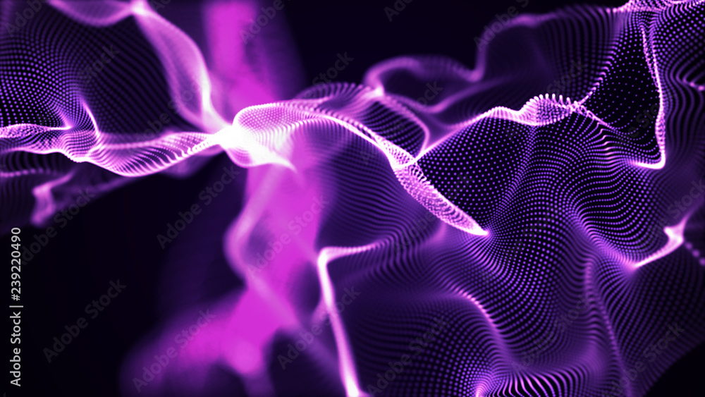 Poster abstract background of data flow. dust particles.futuristic technology element. 3d rendering.