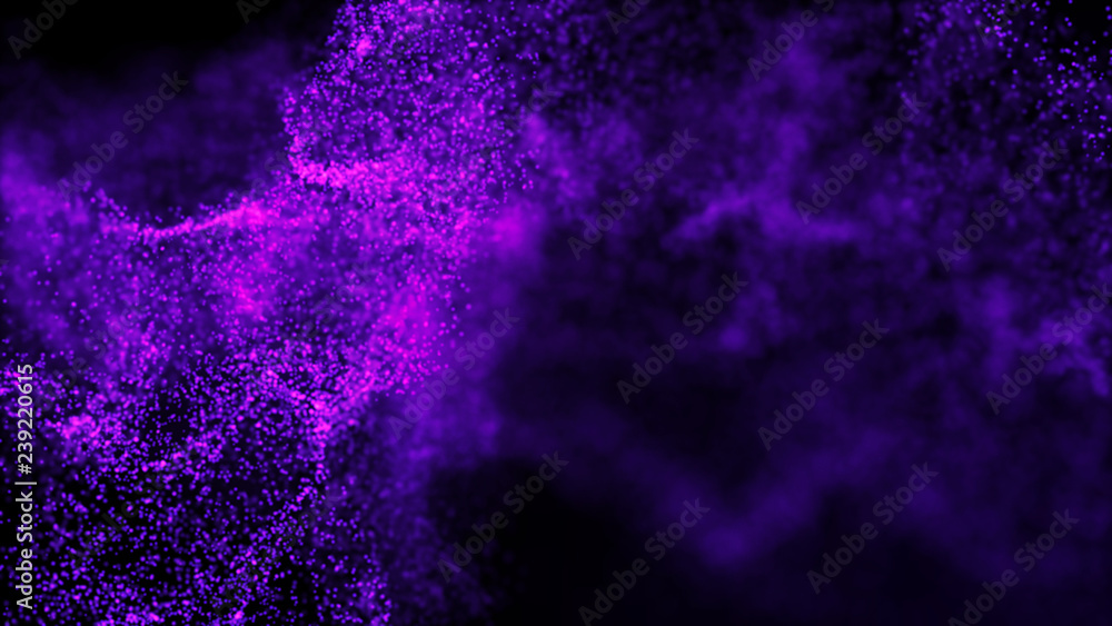 Poster abstract background of data flow. dust particles.futuristic technology element. 3d rendering.