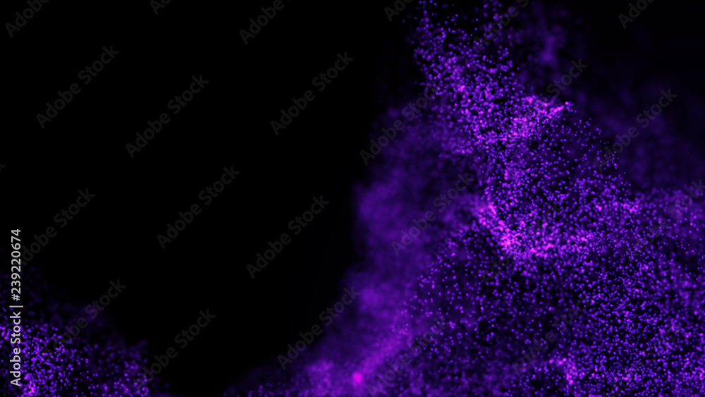 Poster abstract background of data flow. dust particles.futuristic technology element. 3d rendering.