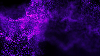 Abstract background of data flow. Dust particles.Futuristic technology element. 3D rendering.