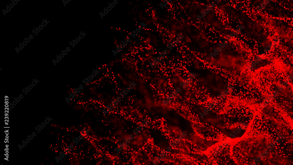 Poster abstract background of data flow. dust particles.futuristic technology element. 3d rendering.
