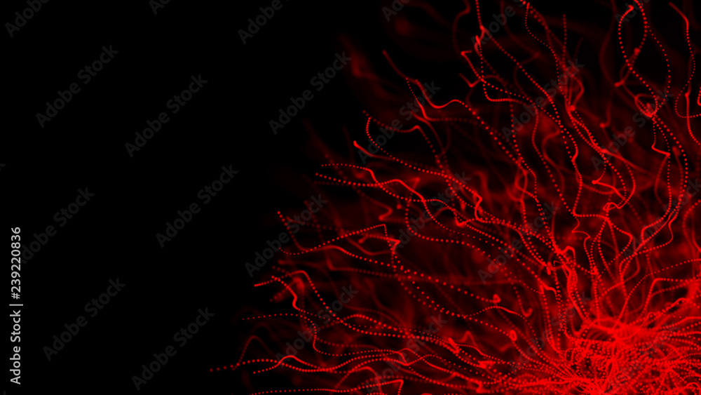 Poster abstract background of data flow. dust particles.futuristic technology element. 3d rendering.