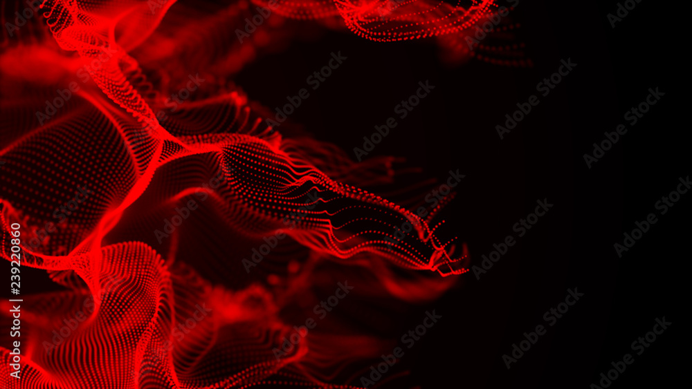 Poster abstract background of data flow. dust particles.futuristic technology element. 3d rendering.