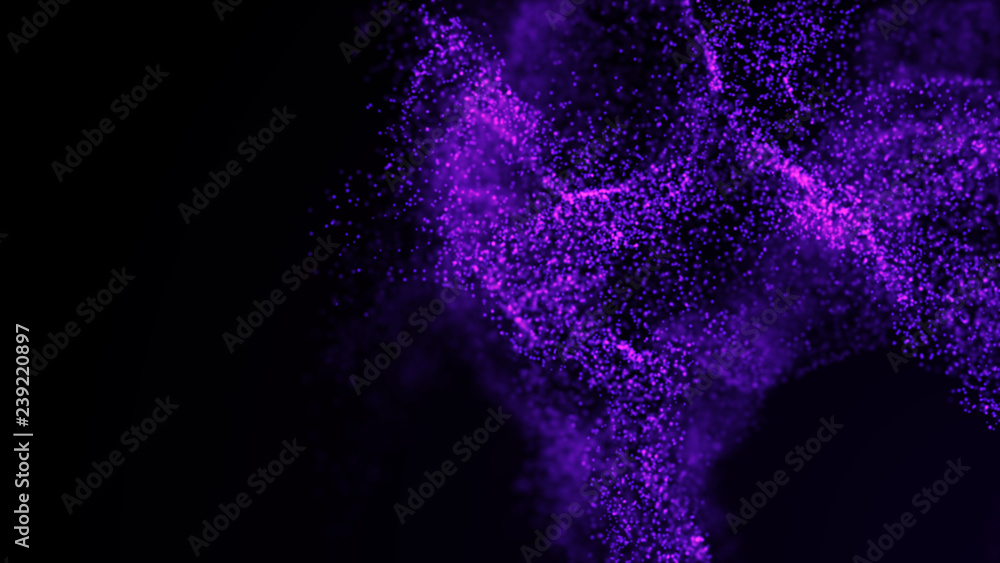 Poster abstract background of data flow. dust particles.futuristic technology element. 3d rendering.