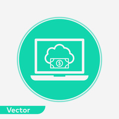 Cloud computing vector icon sign symbol