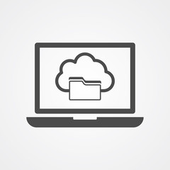 Cloud computing vector icon sign symbol