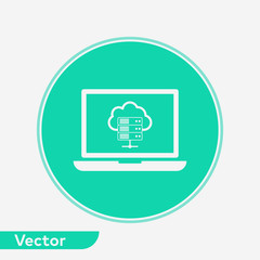 Cloud computing vector icon sign symbol