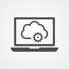 Cloud computing vector icon sign symbol
