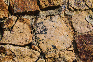 Coloured stone wall texture background material, pattern, surface