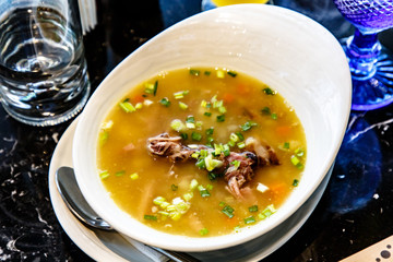 Pea soup with smoked pork