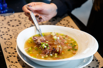 Pea soup with smoked pork