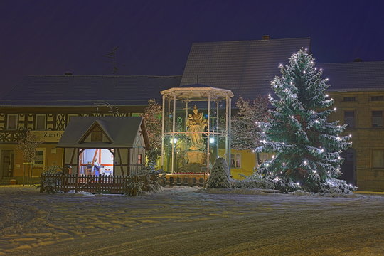 Weihnachtlicher Marktplatz in Rattelsdorf