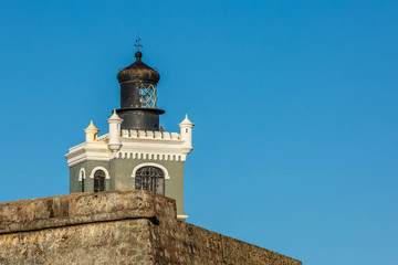 Fototapeta na wymiar Fort San Felipe Del Morro in San Juan, Puerto Rico at sunrise