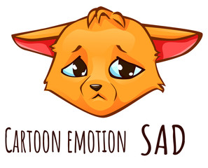 Cartoon emotion of fox - sad