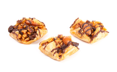 Classic Baklava on a White Background