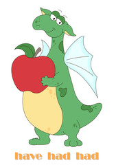 Irregular english verb to have with funny dragon