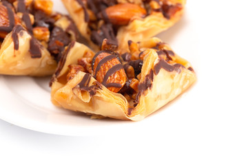Classic Baklava on a White Background