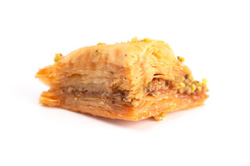 Classic Baklava on a White Background