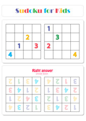 Sudoku for kids with colorful numerals