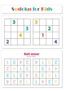 Sudoku for kids with colorful numerals