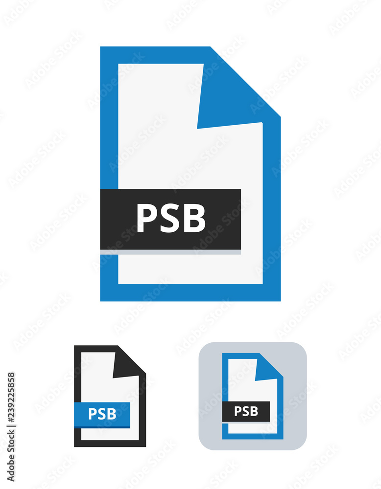 Poster psb file flat vector icon. symbol of psb file for big or large data. suitable for graphic work, pict