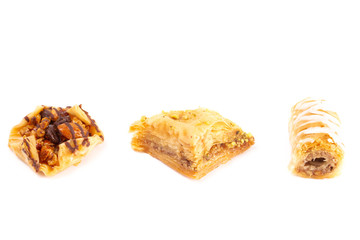 Classic Baklava on a White Background