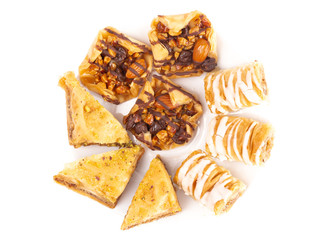 Classic Baklava on a White Background