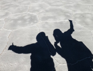 Shadows in a salt pit