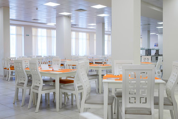 Bright white cafe interior 3