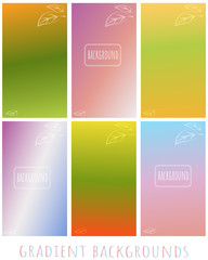 Set of Gradient vector backgrounds -  Winter and autumn - with leaves -  for website,  presentation, mobile app