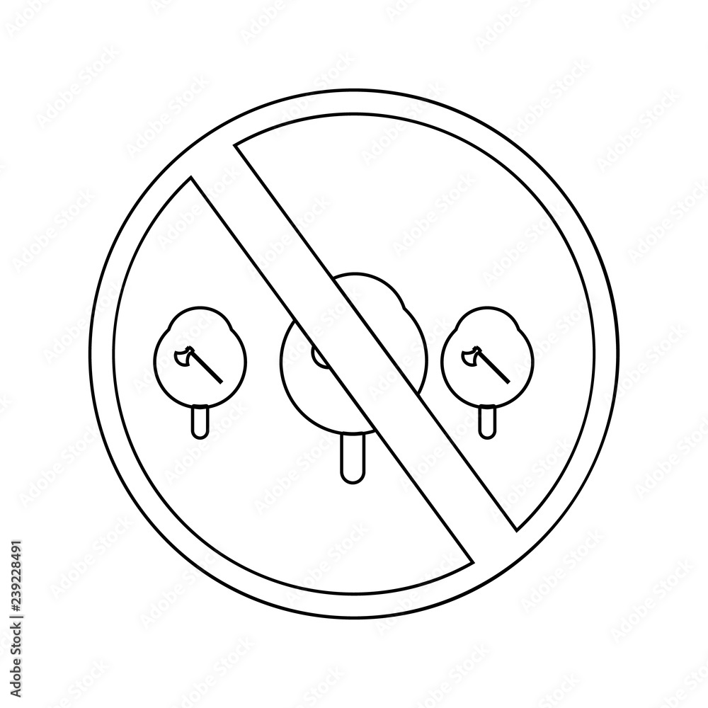Aufkleber ban on cutting down trees icon. element of ecology for mobile concept and web apps icon. thin line i