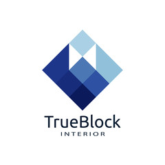 tile wall logo icon for carpet, floor, ceramic industry. hexagon square abstract symbol. minimal sign concept design template vector illustration.