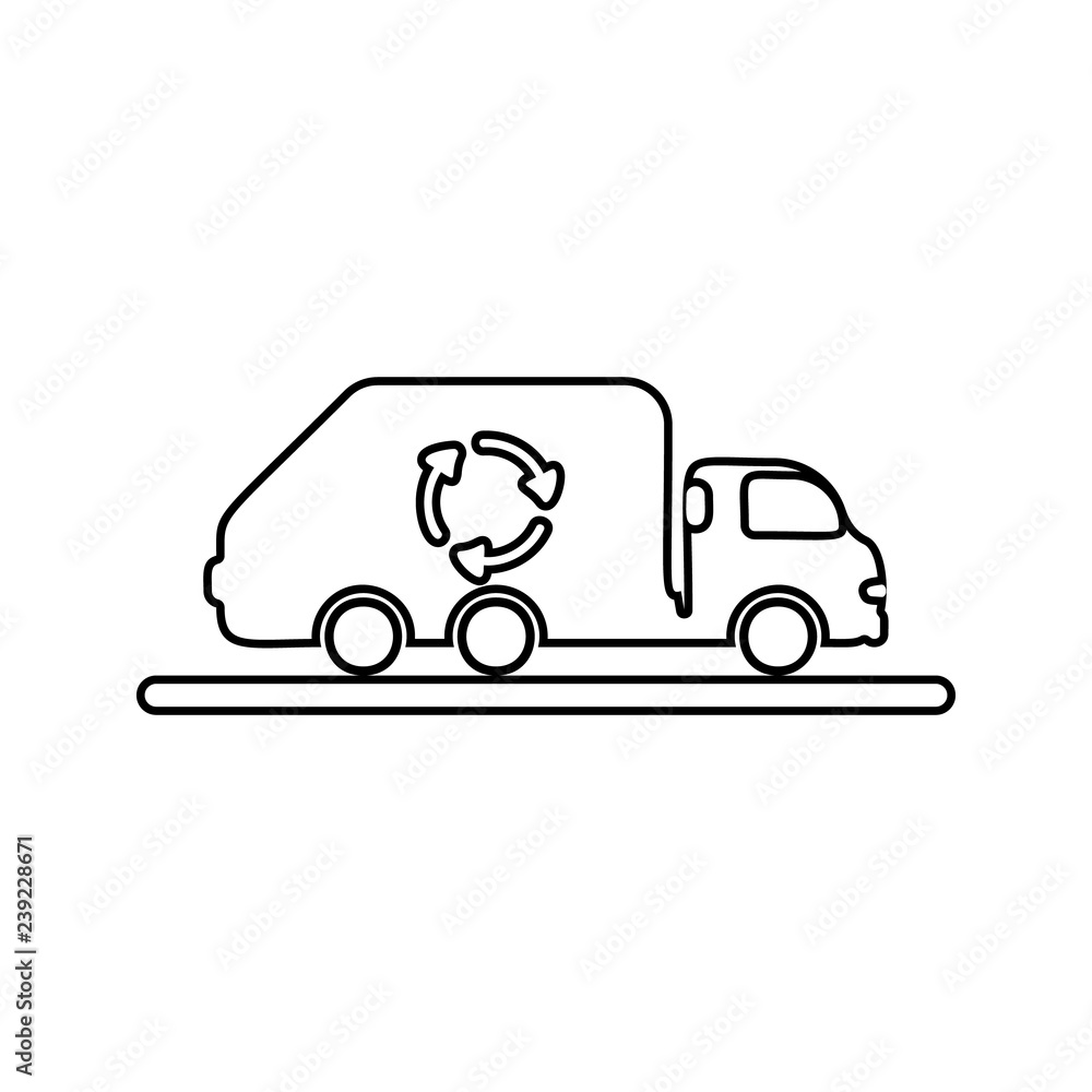 Poster garbage truck icon. Element of cyber security for mobile concept and web apps icon. Thin line icon for website design and development, app development
