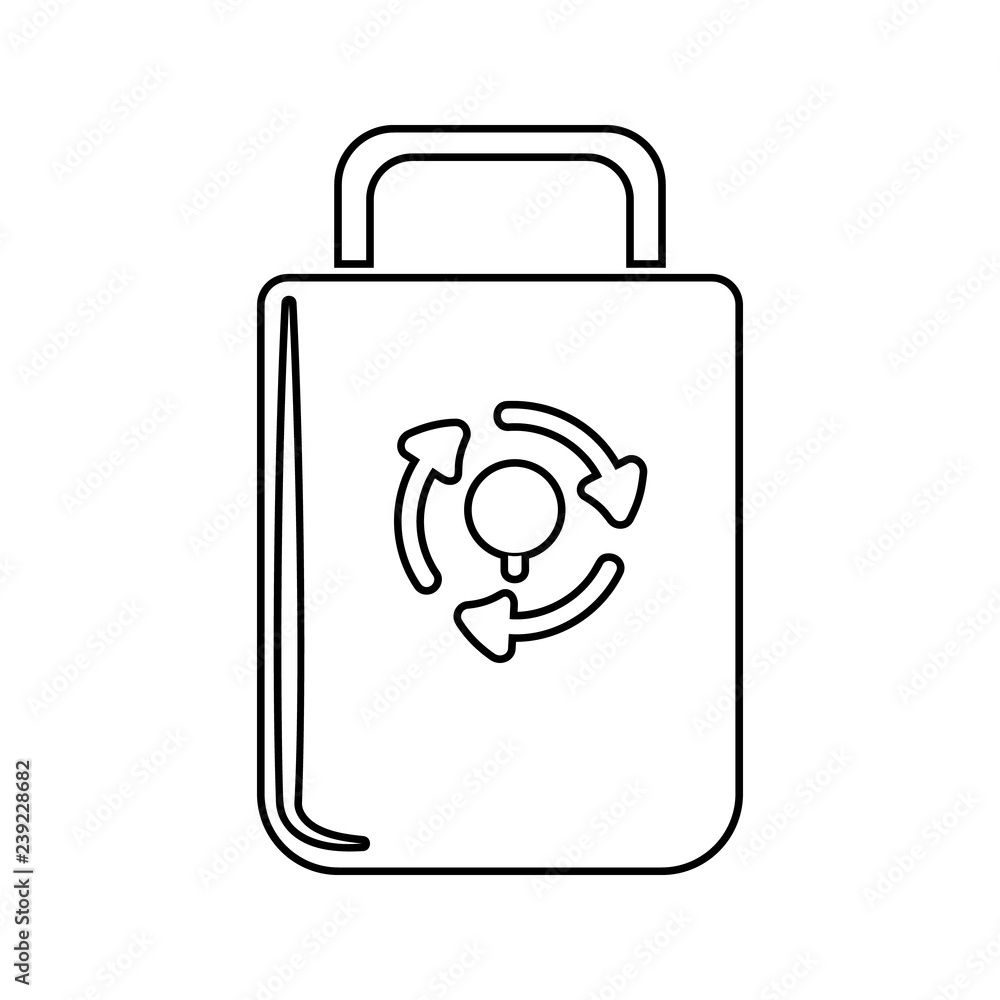 Poster bag with refill mark icon. element of cyber security for mobile concept and web apps icon. thin line