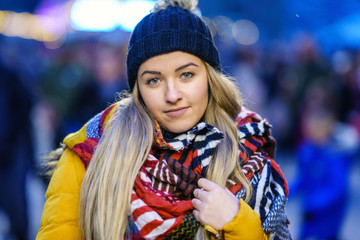 Pretty girl portrait with woolen cap