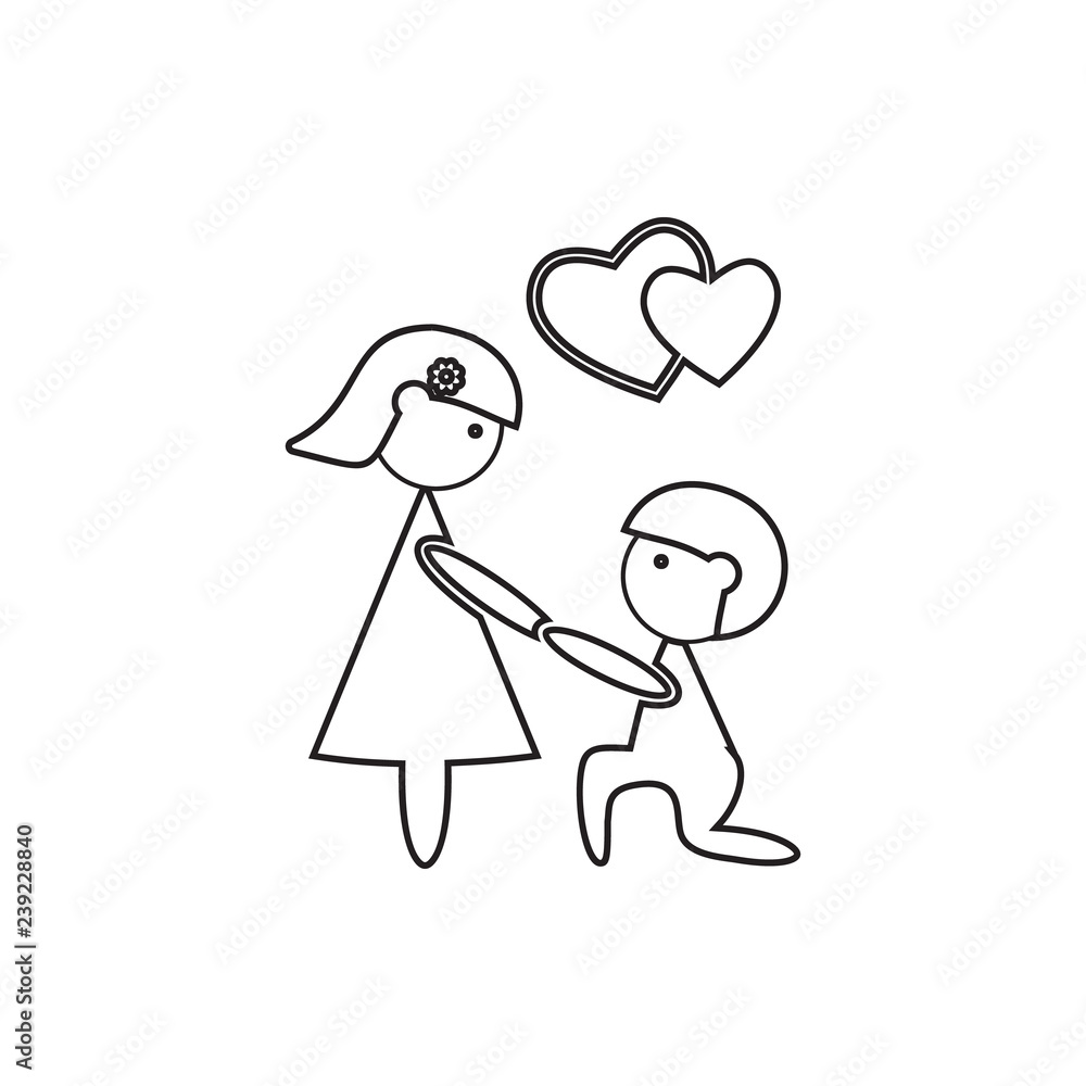 Poster declaration of love icon. element of family for mobile concept and web apps icon. thin line icon for